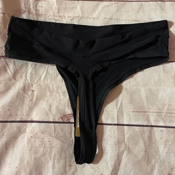 SKIMS SUMMER MESH MID WAIST THONG ONYX SIZE 2X - Picture 4 of 6